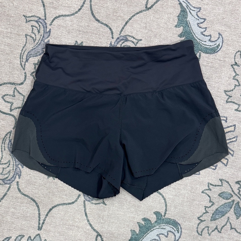 Lululemon Athletica Navy Blue Smooth Stride Shorts Swift Ultra Woven